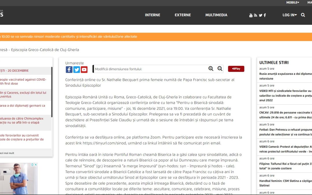ROMANIA, The Greek-Catholic Church in Romania and the Synodal process