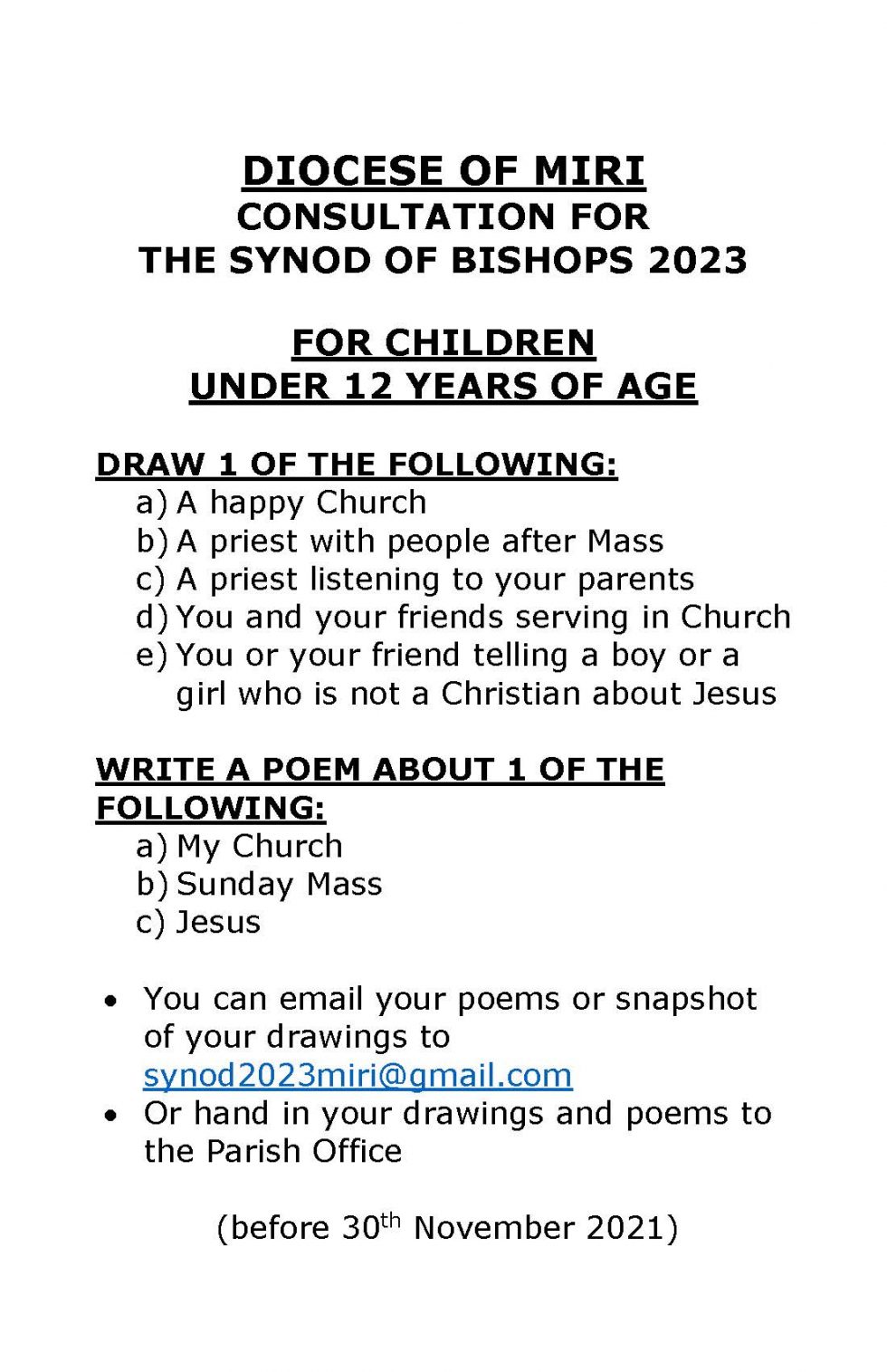 MALAYSIA, Diocese of Miri Sharing synodal resources