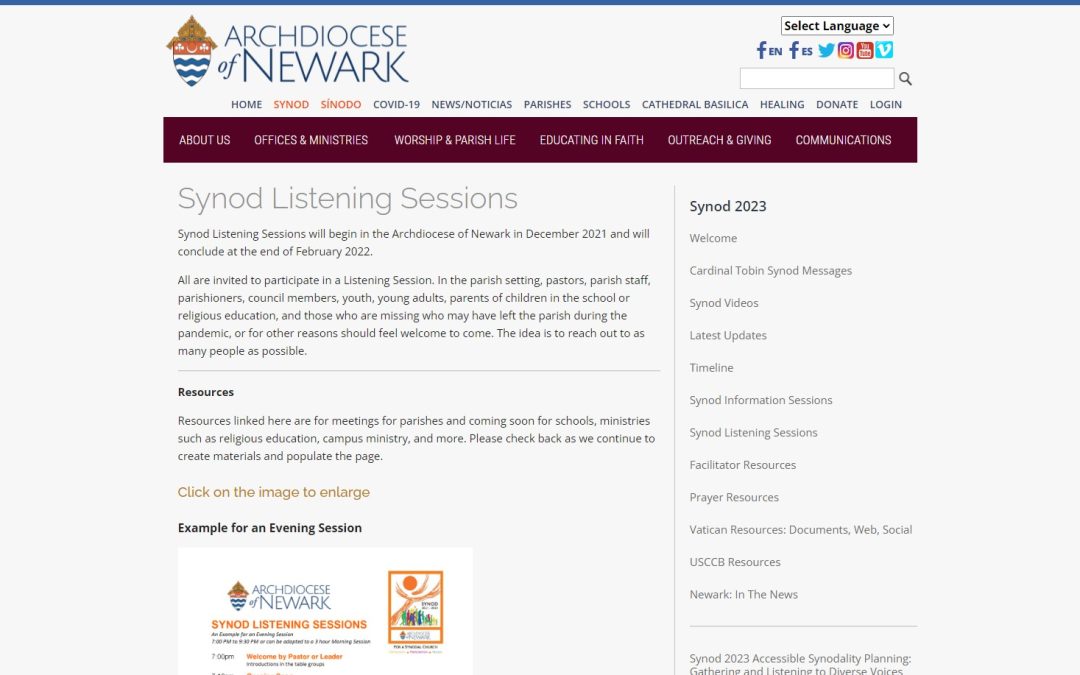 US, Archdiocese of Newark, Training synodal facilitators