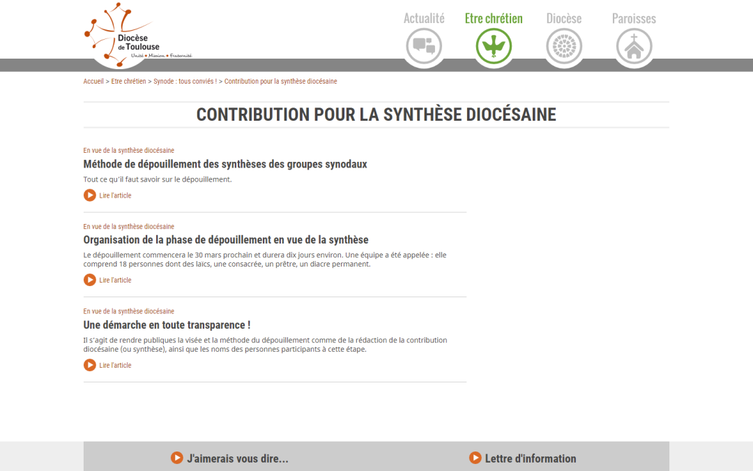 FRANCE, Toulouse, Dealing with the Diocesan Report: a good practice